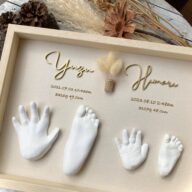 立体手形足形アート 〖 Rhodanthe ~ローダンセ~ 〗アレンジ  姉妹手形足形仕様